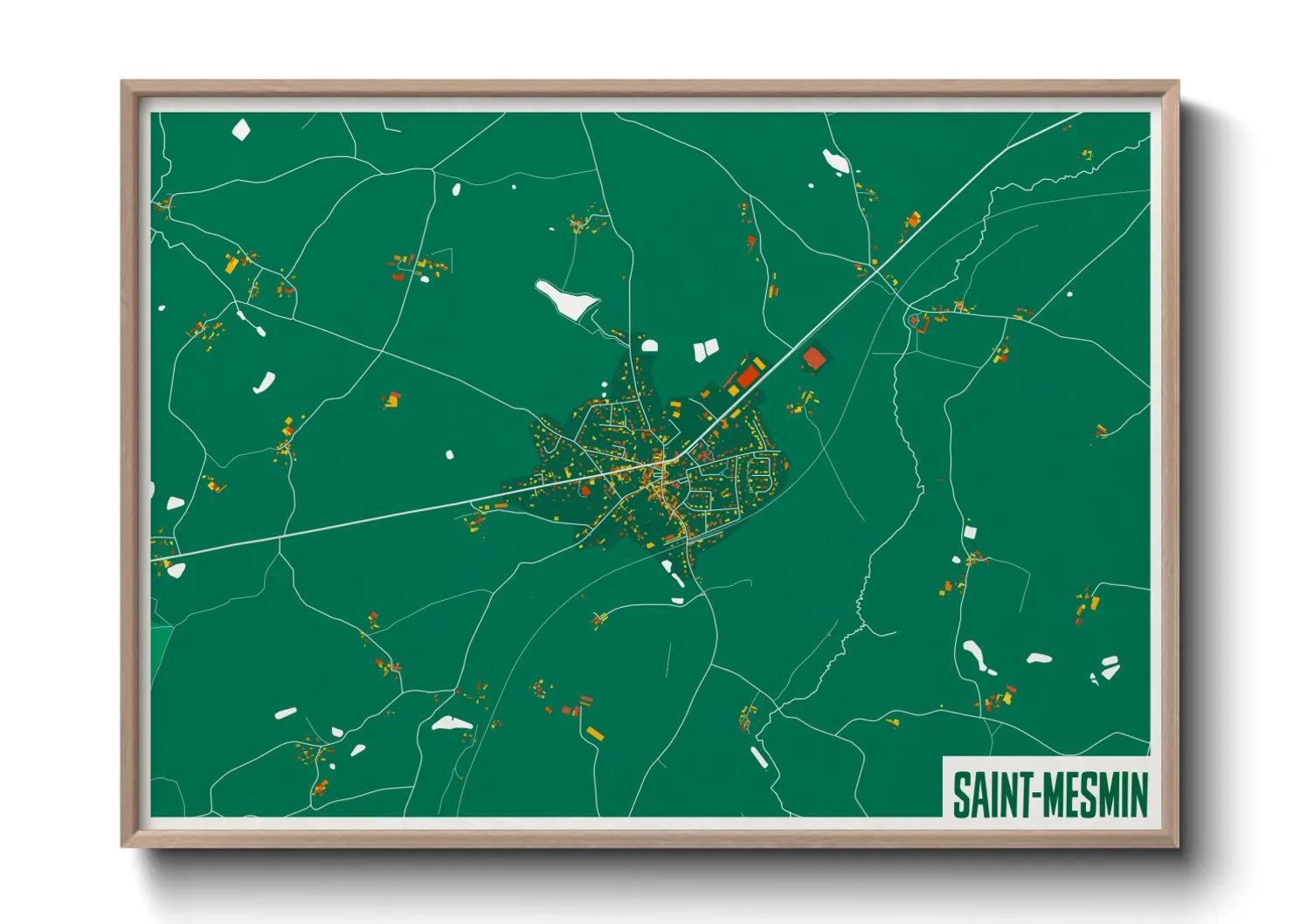 Une affiche de carte sur Saint-Mesmin