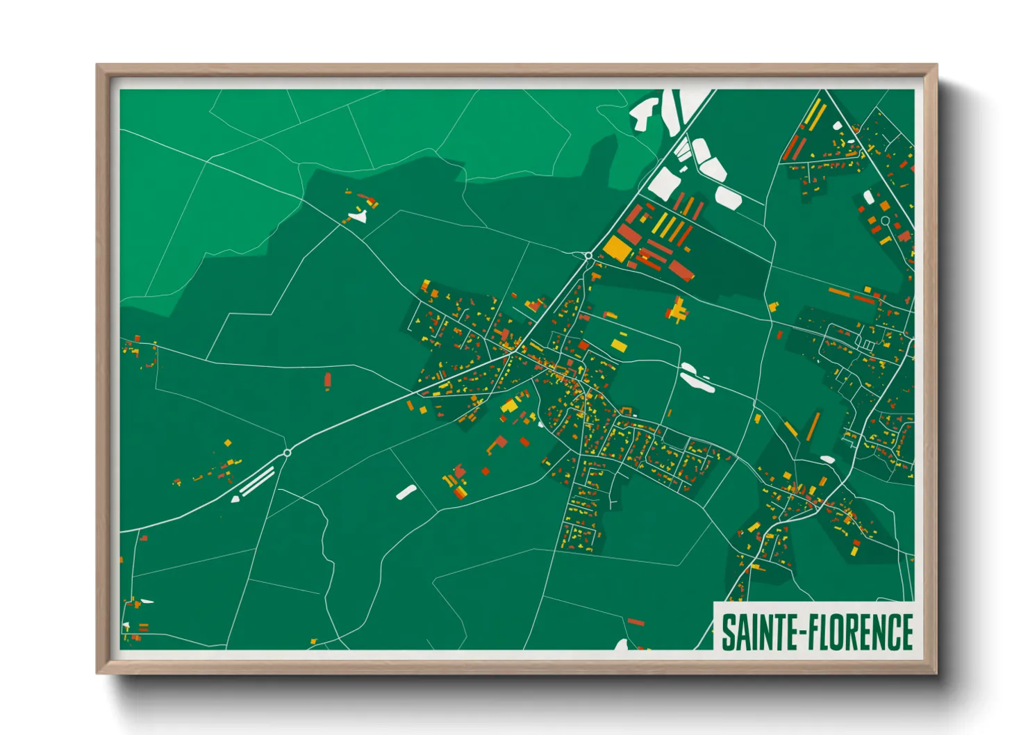 Une affiche de carte sur Sainte-Florence