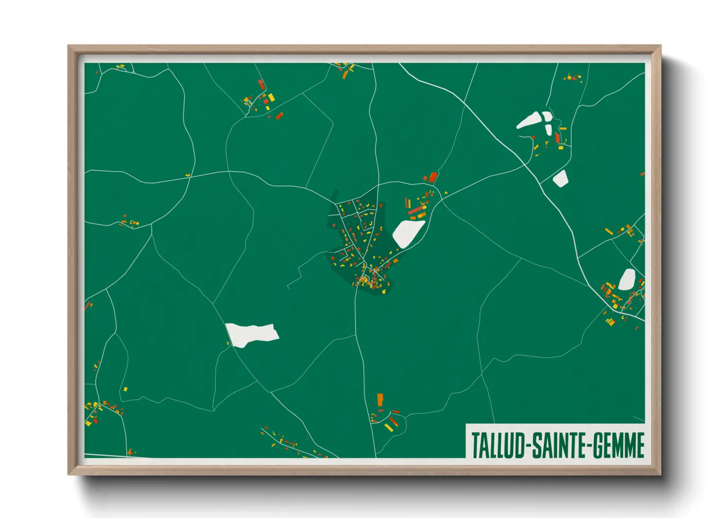 Une affiche de carte sur Tallud-Sainte-Gemme