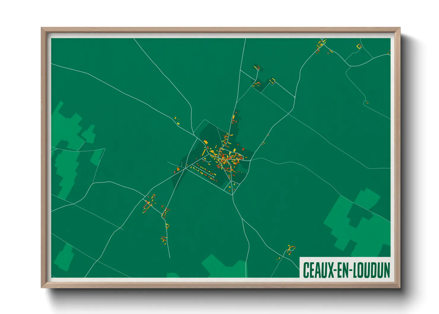 Une affiche de carte sur Ceaux-en-Loudun