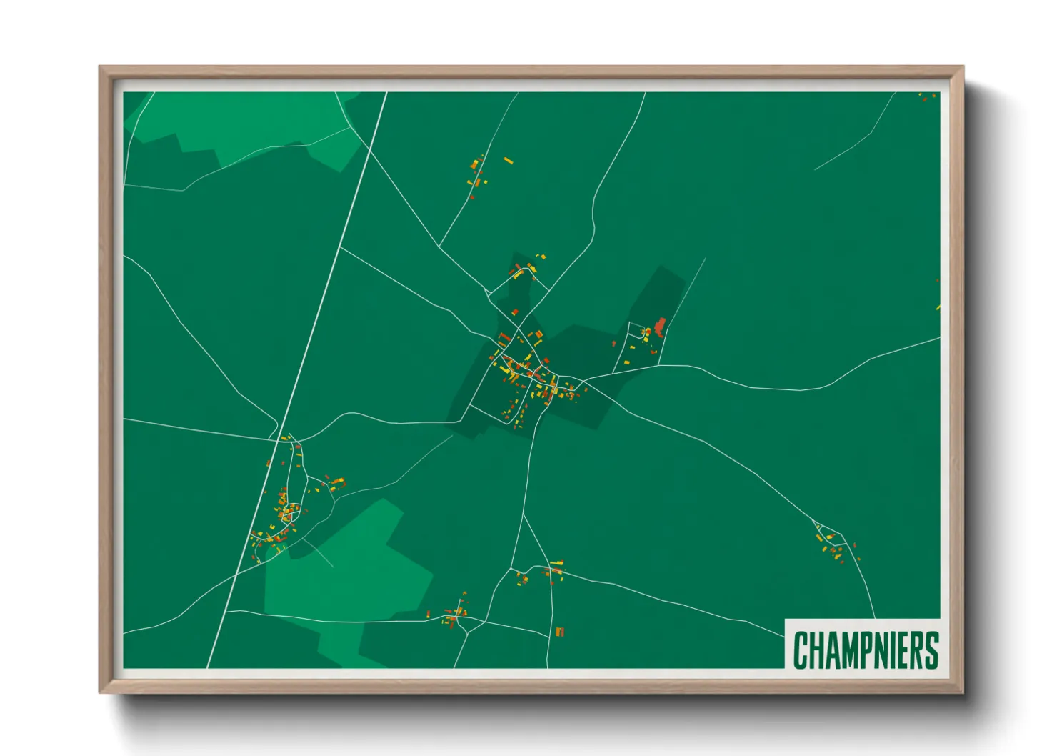 Une affiche de carte sur Champniers