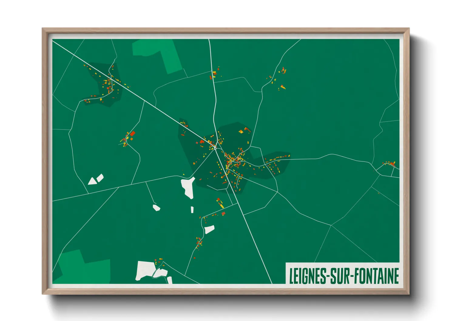 Une affiche de carte sur Leignes-sur-Fontaine