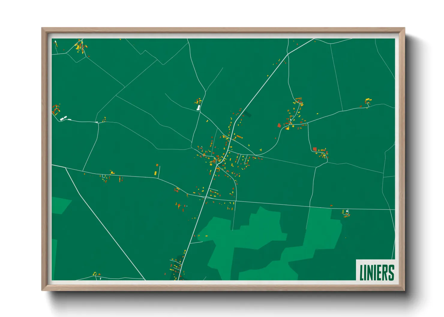 Une affiche de carte sur Liniers