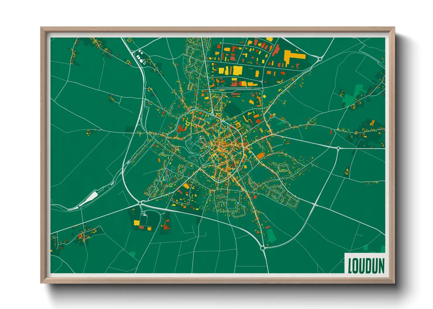 Une affiche de carte sur Loudun