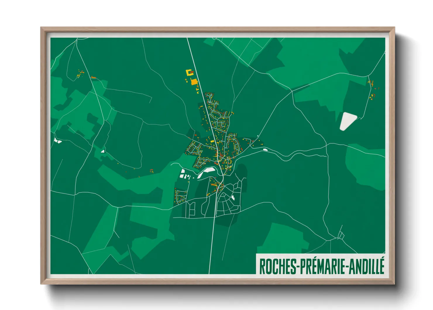 Une affiche de carte sur Roches-Prémarie-Andillé