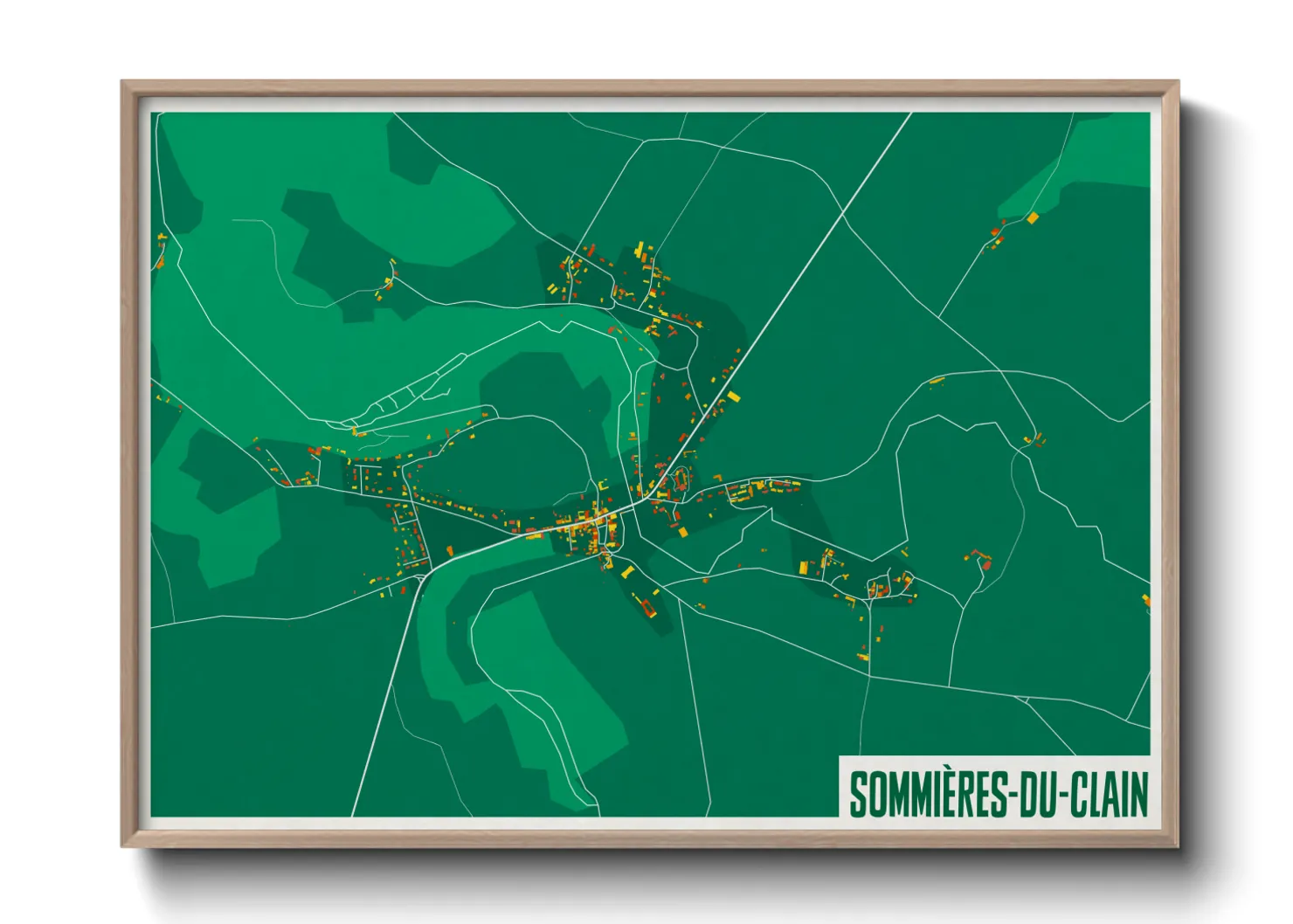 Une affiche de carte sur Sommières-du-Clain