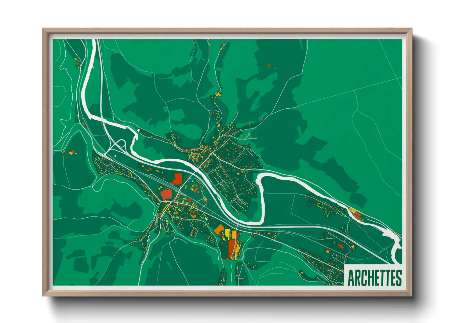 Une affiche de carte sur Archettes