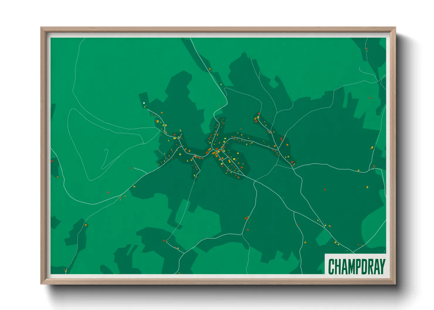 Une affiche de carte sur Champdray