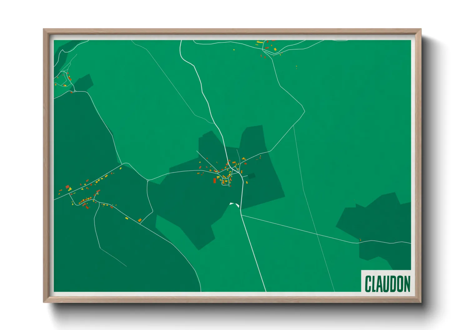 Une affiche de carte sur Claudon