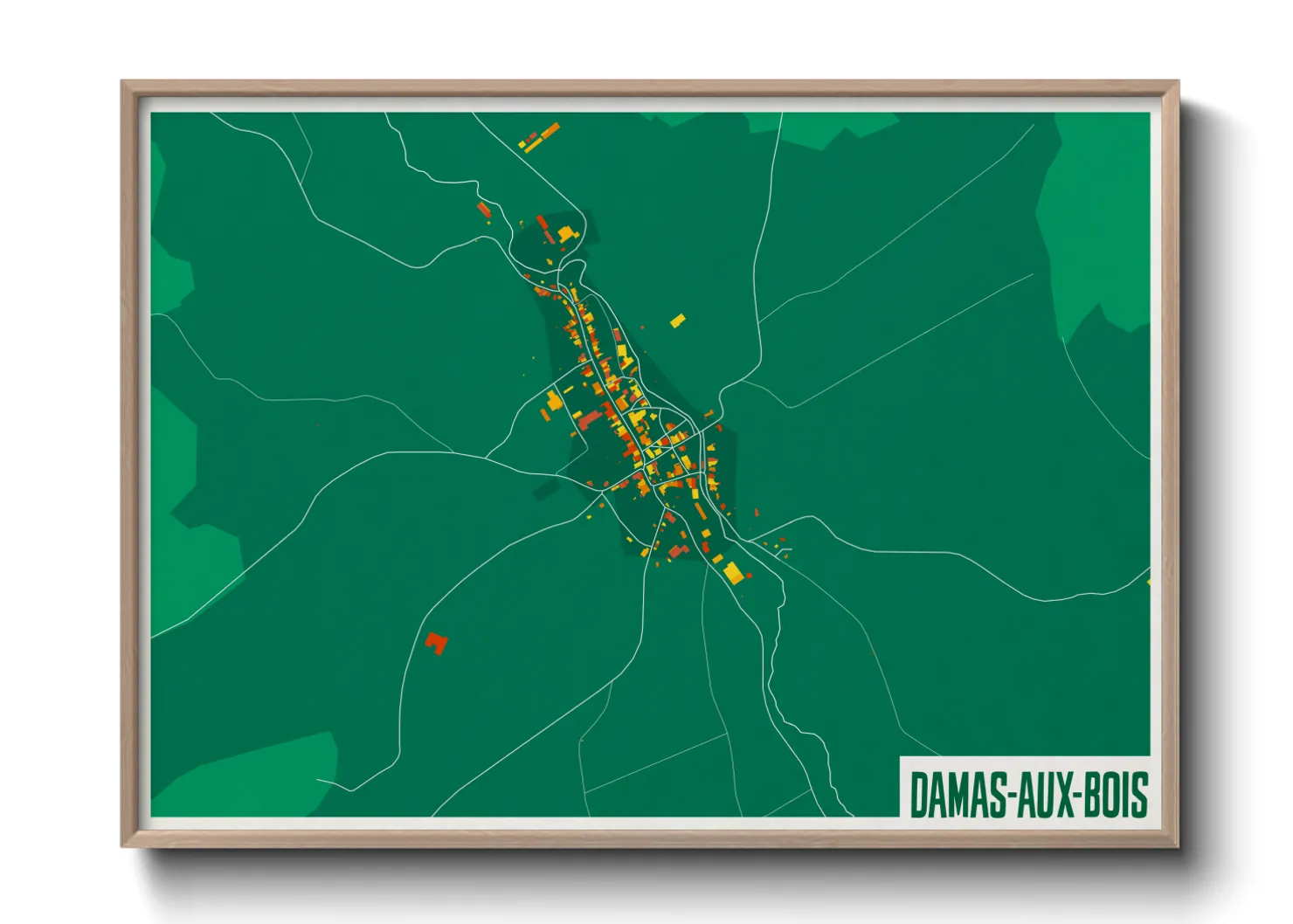 Une affiche de carte sur Damas-aux-Bois