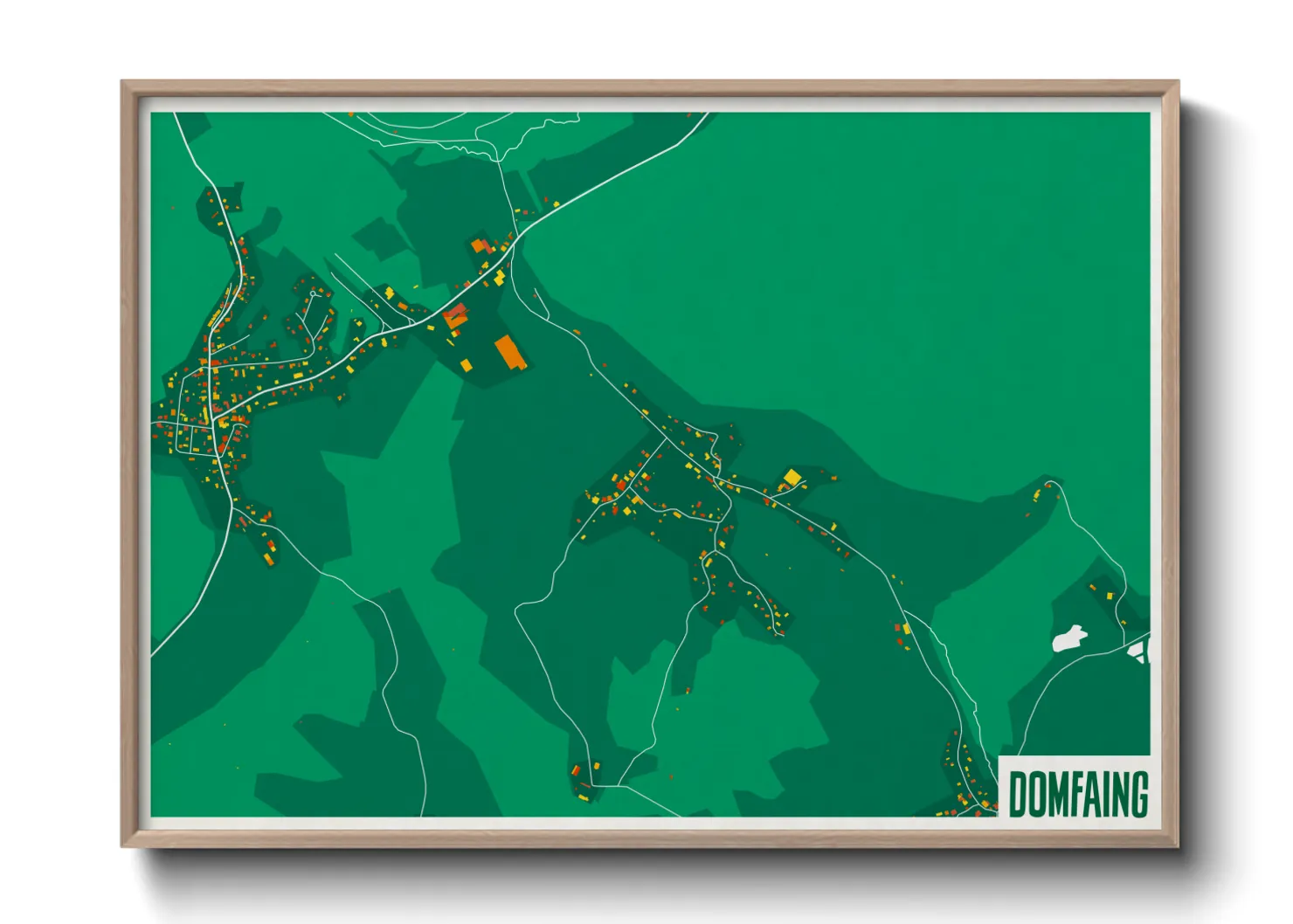 Une affiche de carte sur Domfaing