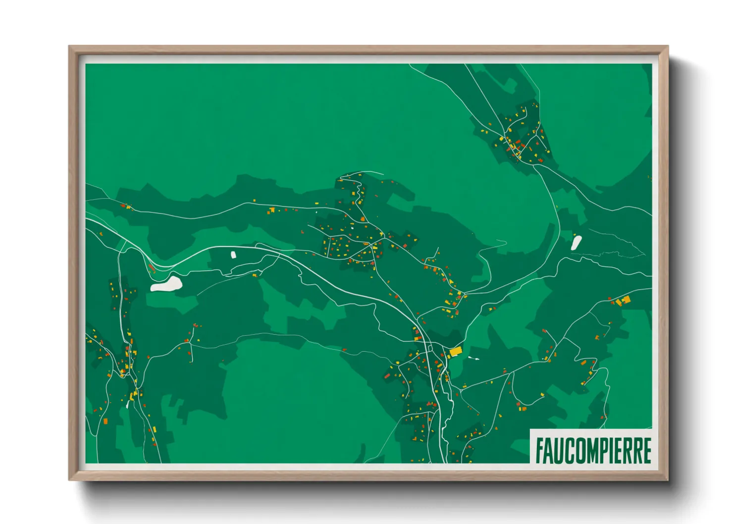 Une affiche de carte sur Faucompierre