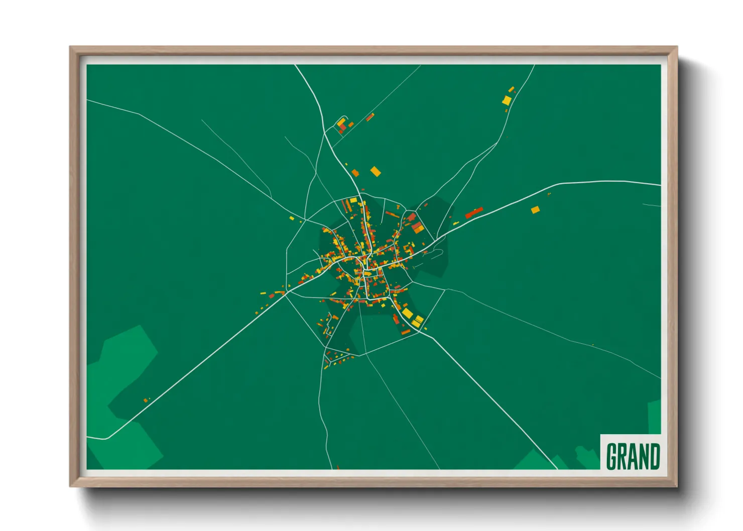 Une affiche de carte sur Grand