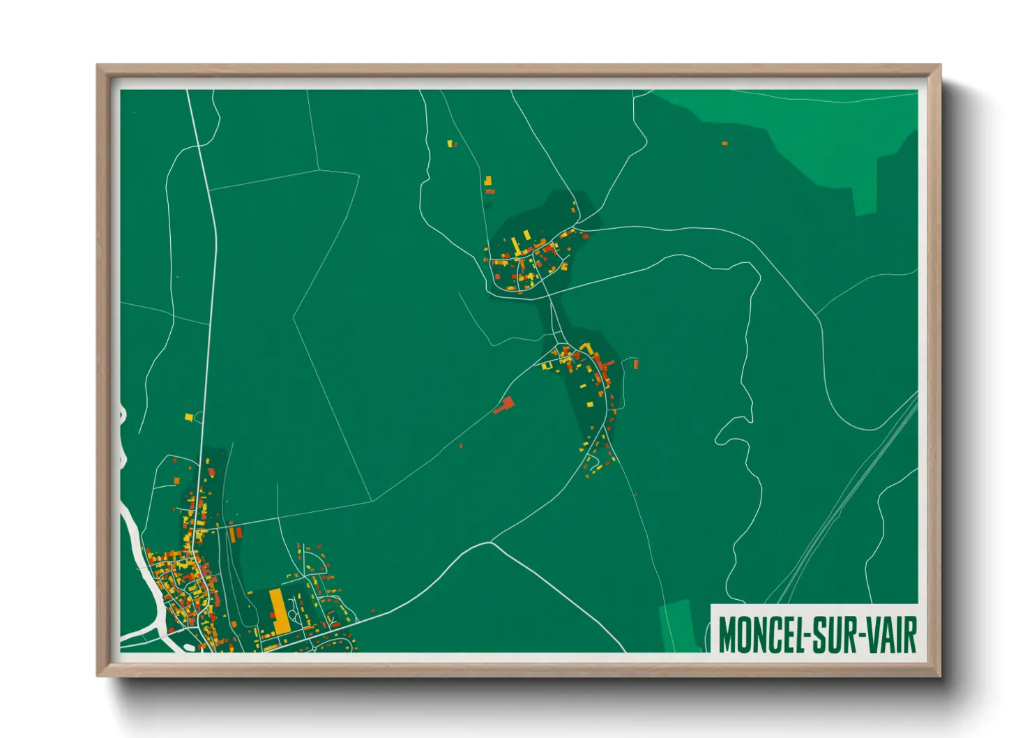 Une affiche de carte sur Moncel-sur-Vair