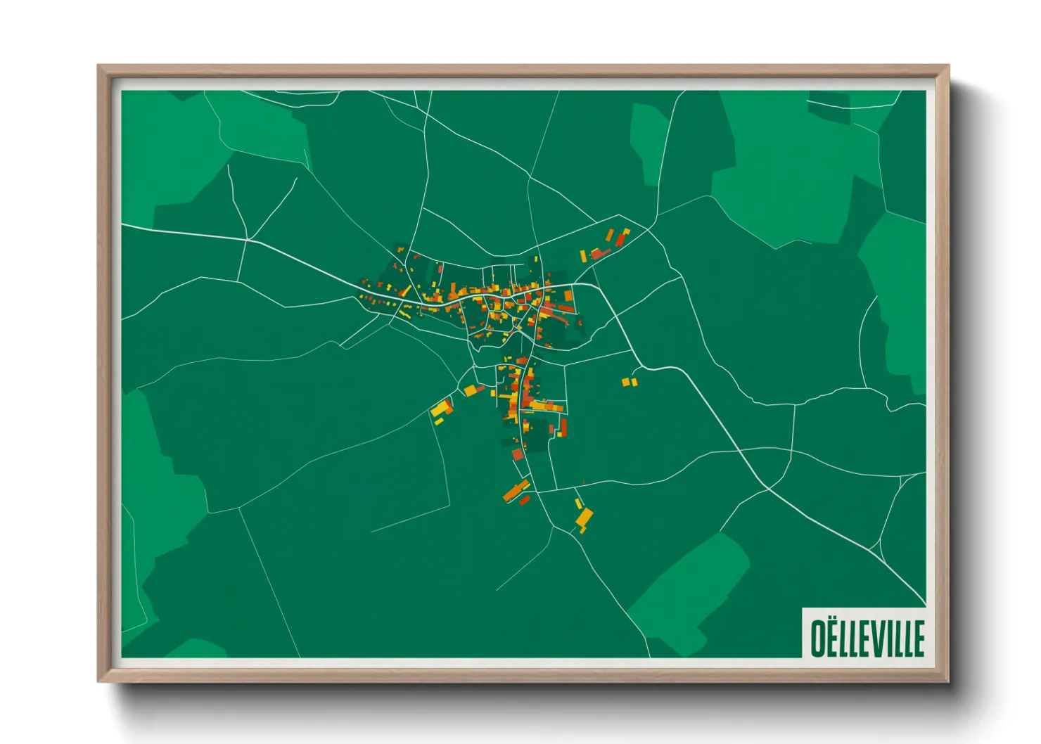 Une affiche de carte sur Oëlleville