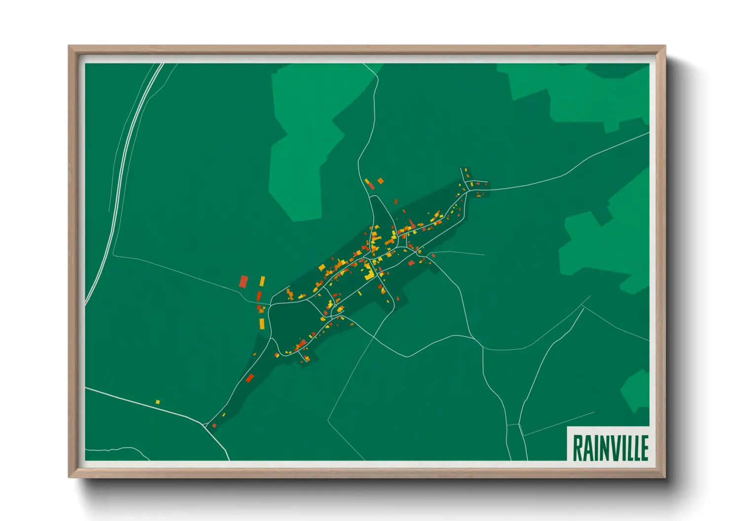 Une affiche de carte sur Rainville