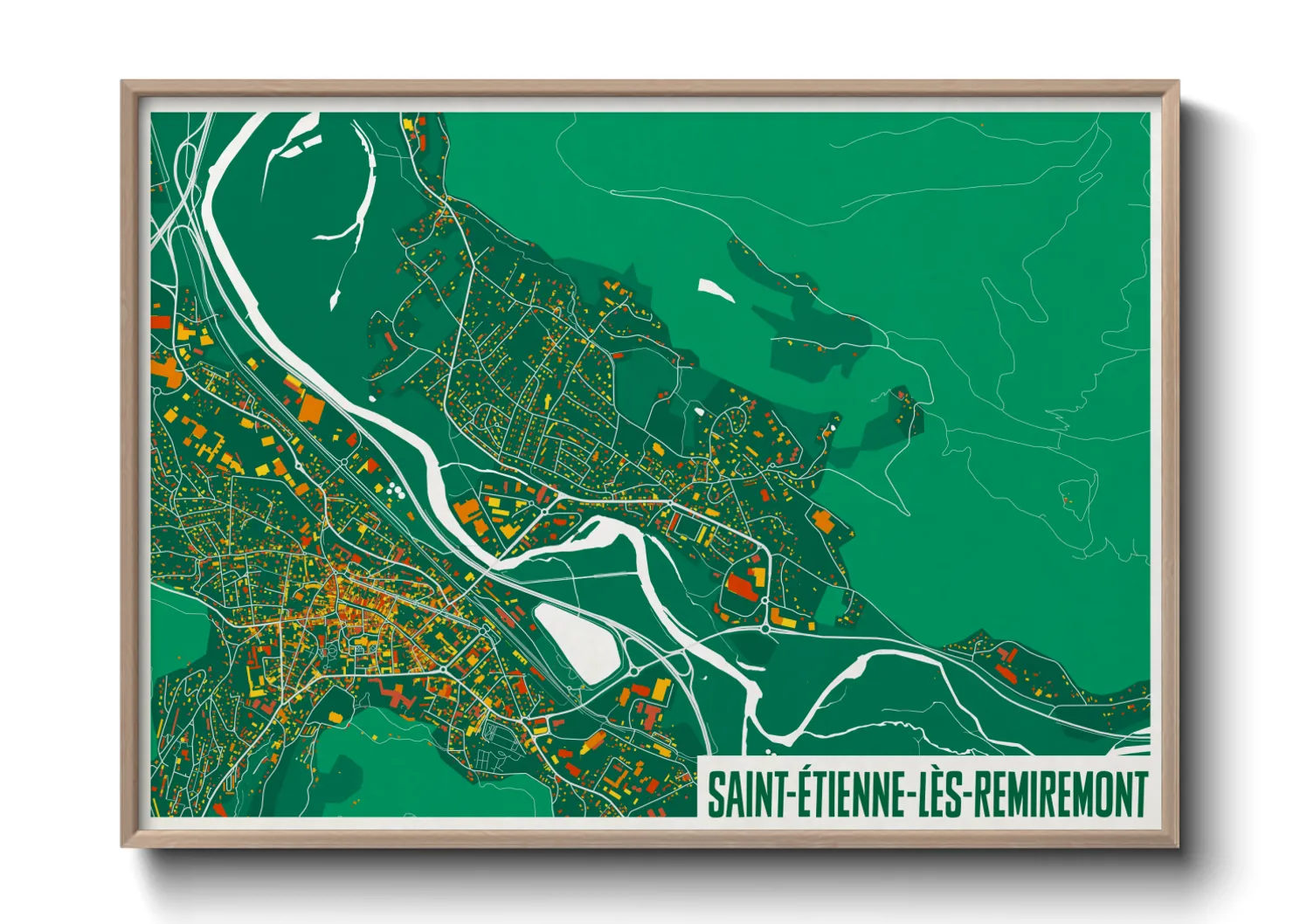 Une affiche de carte sur Saint-Étienne-lès-Remiremont