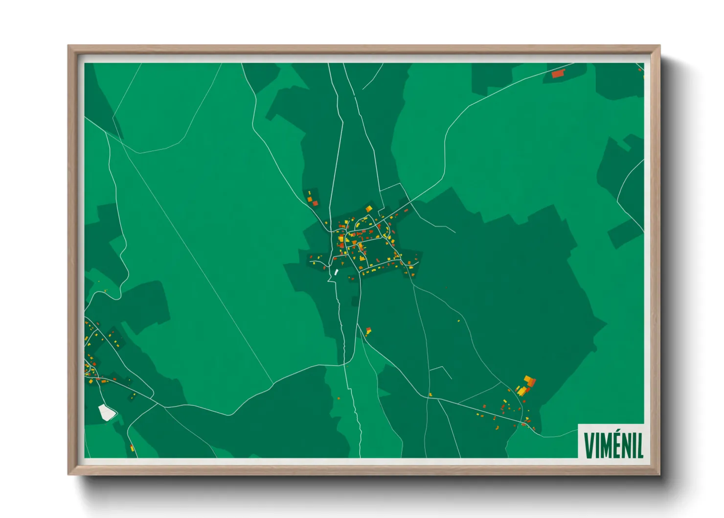 Une affiche de carte sur Viménil