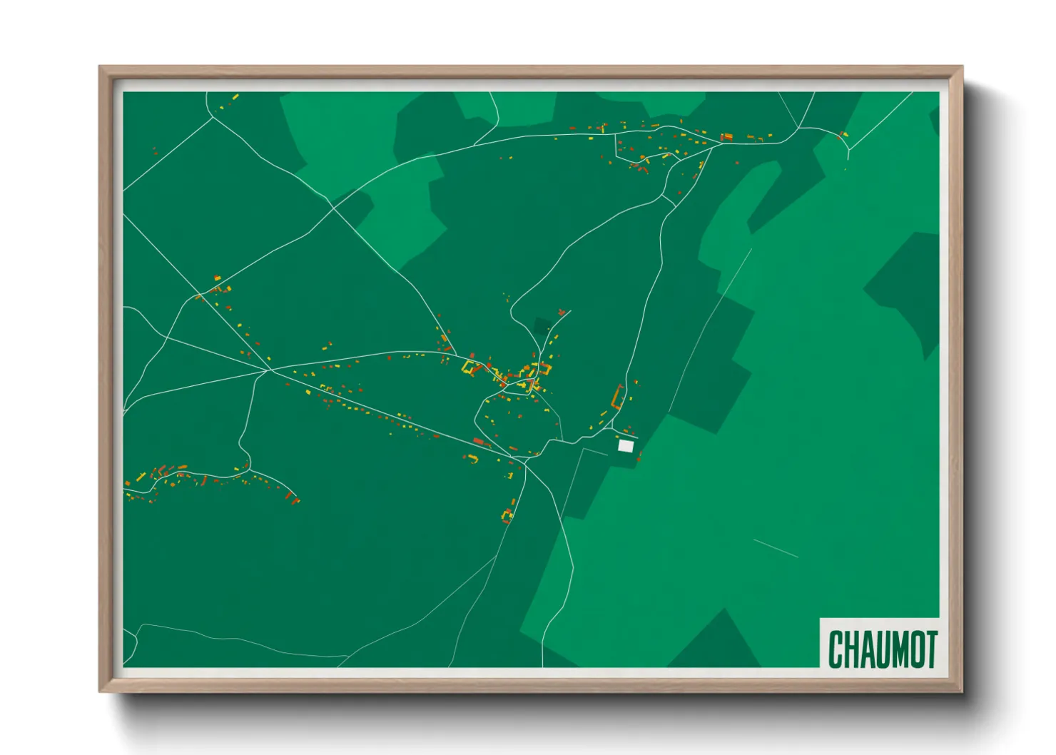 Une affiche de carte sur Chaumot