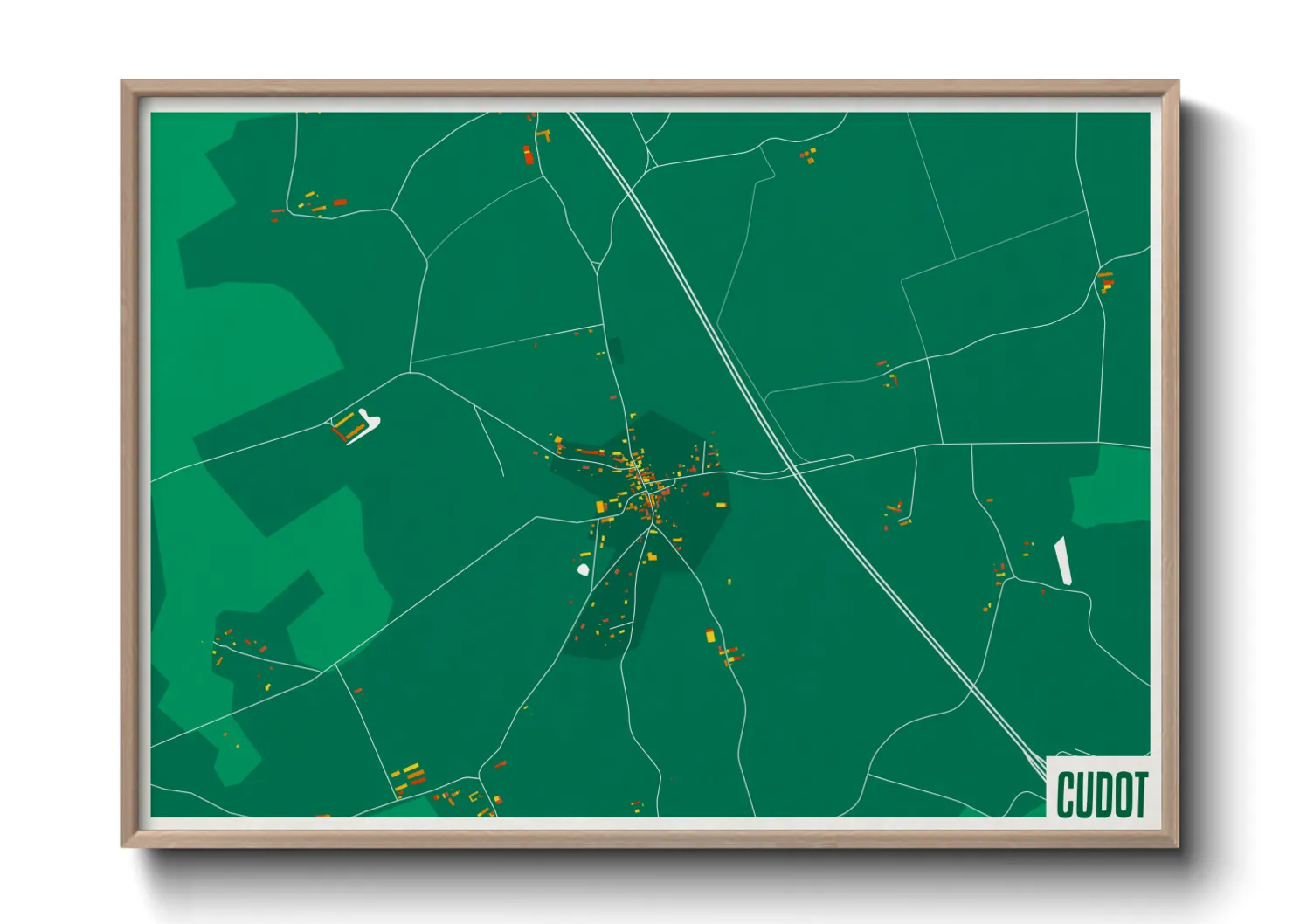 Une affiche de carte sur Cudot