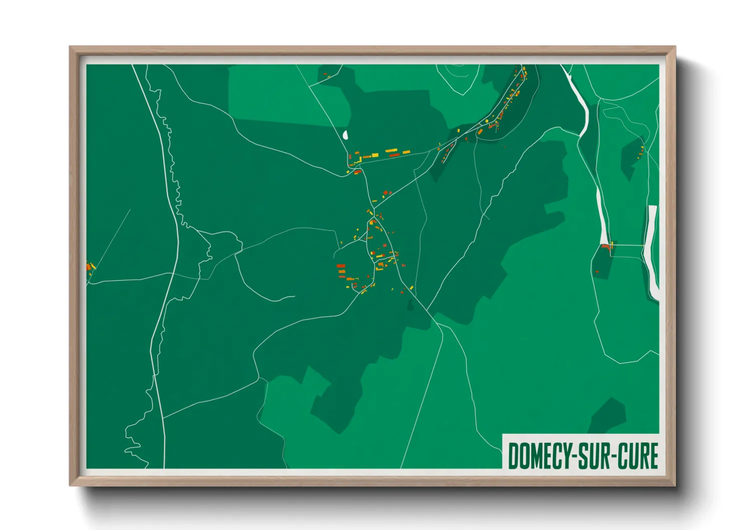 Une affiche de carte sur Domecy-sur-Cure