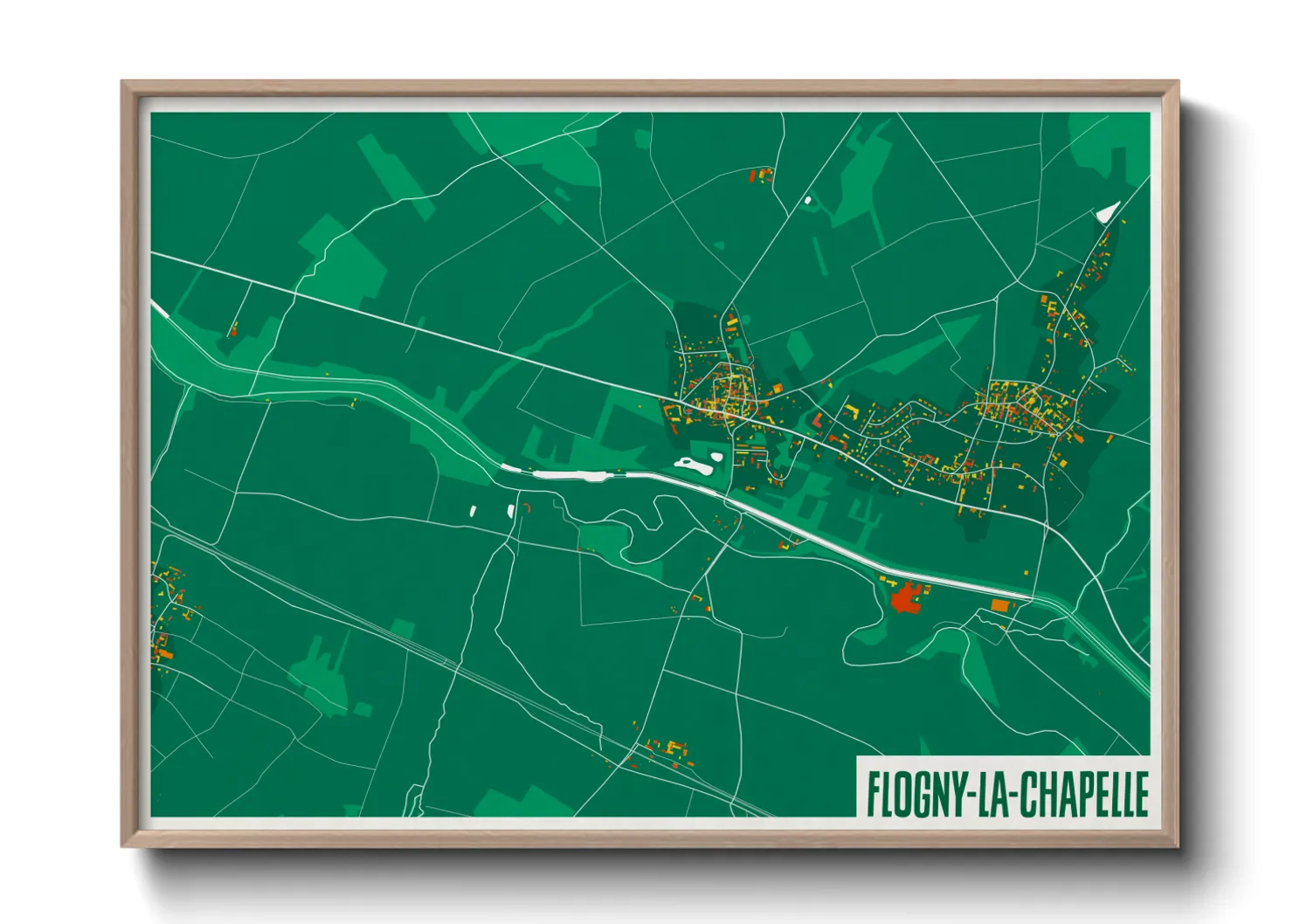 Une affiche de carte sur Flogny-la-Chapelle