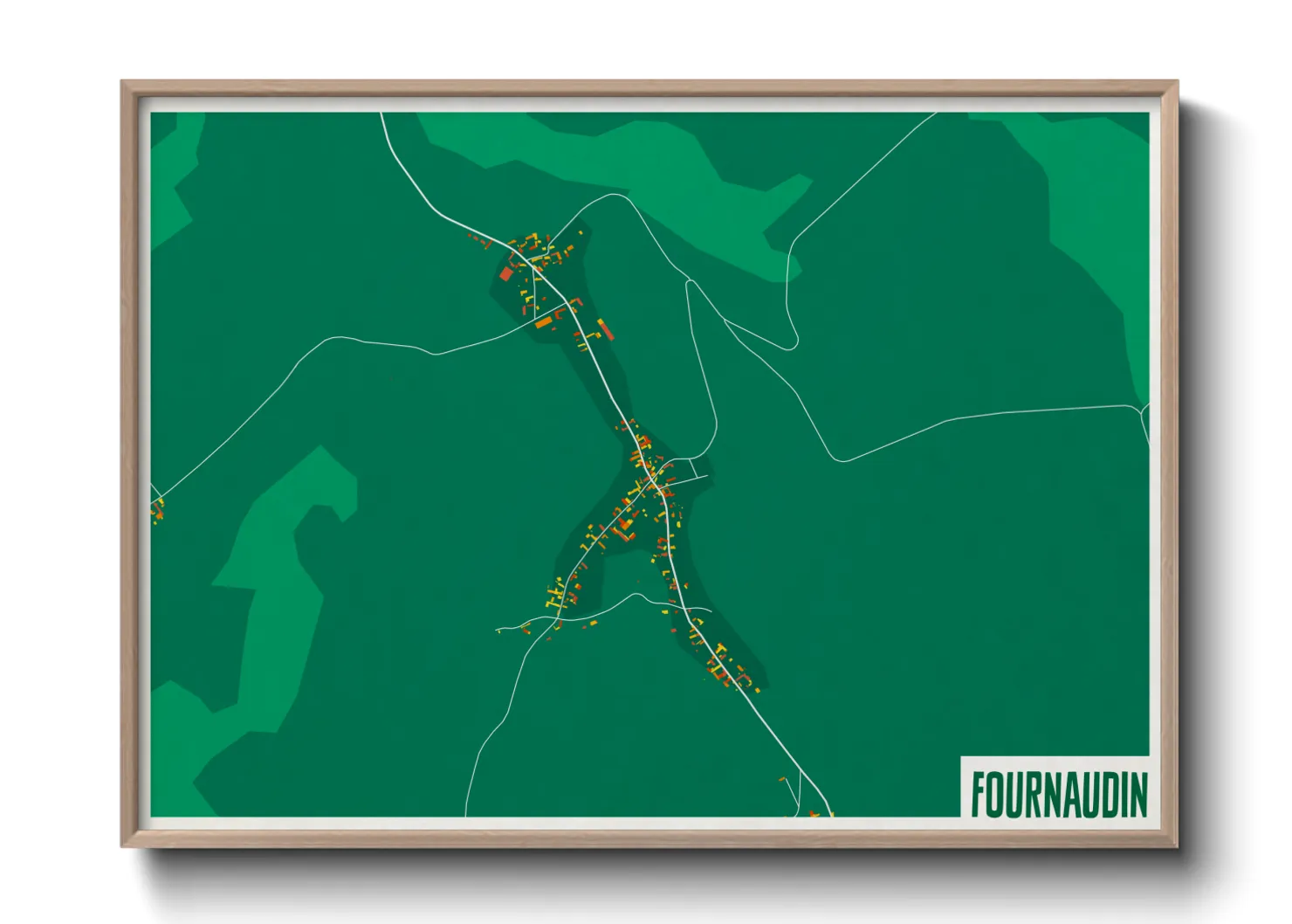 Une affiche de carte sur Fournaudin