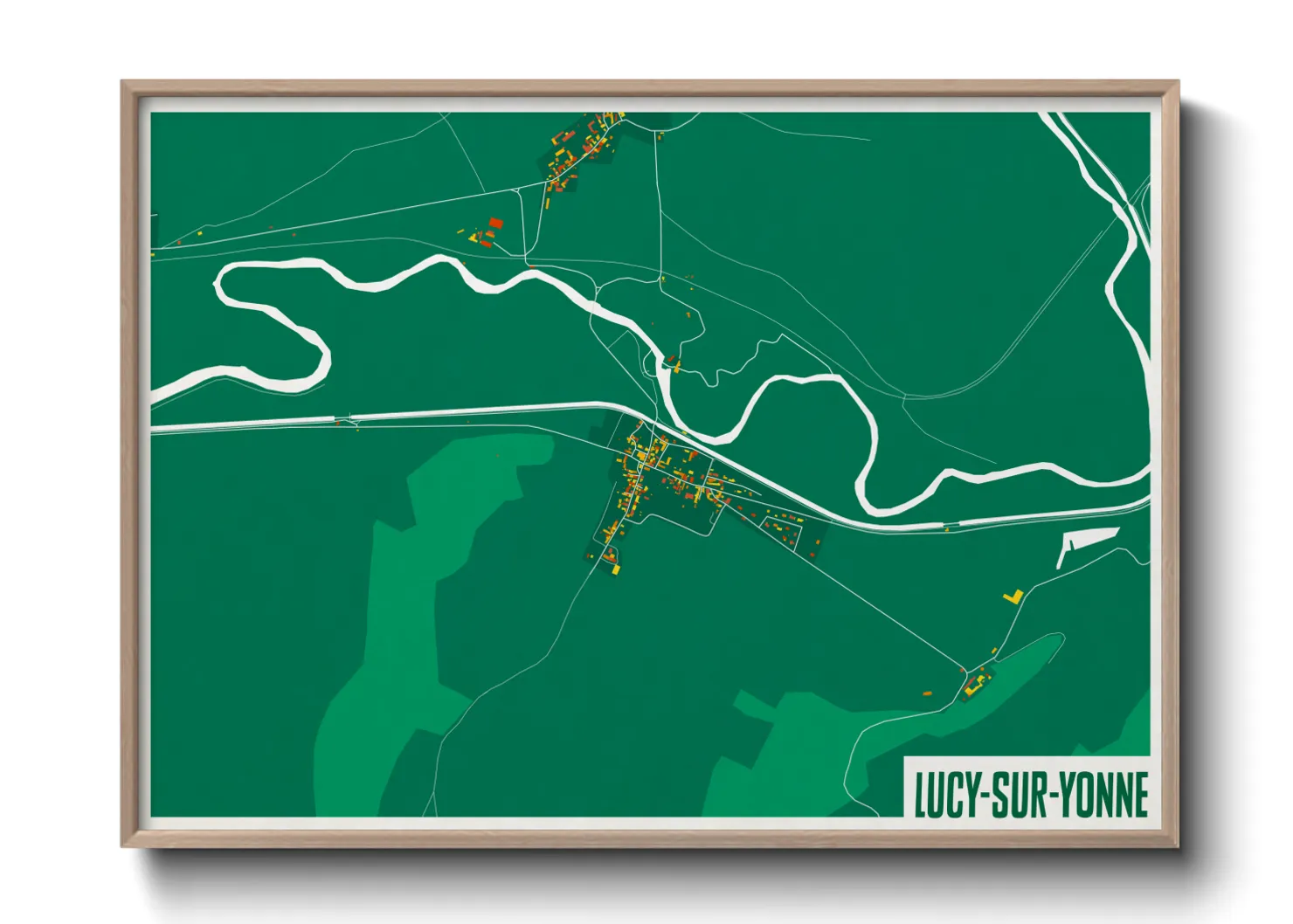 Une affiche de carte sur Lucy-sur-Yonne