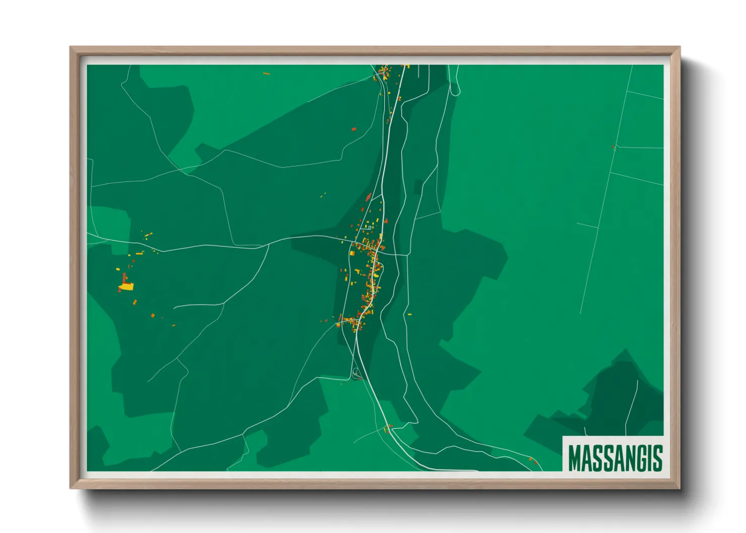 Une affiche de carte sur Massangis