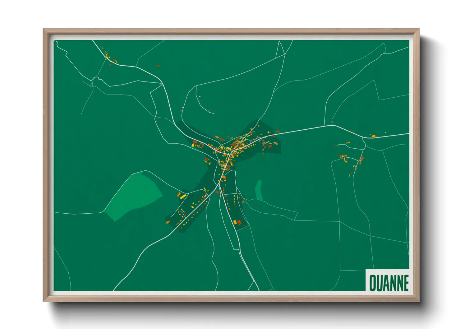 Une affiche de carte sur Ouanne