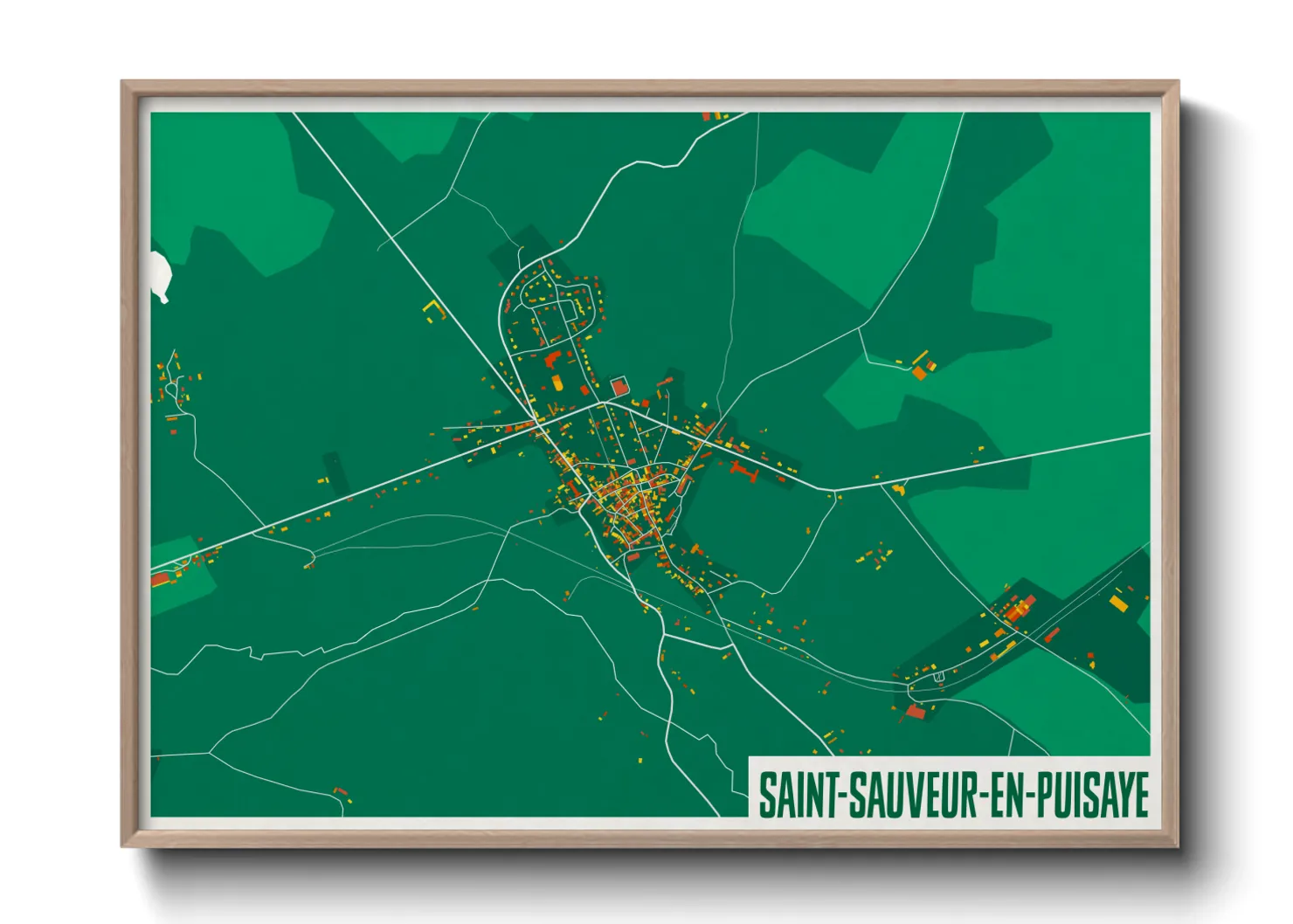 Une affiche de carte sur Saint-Sauveur-en-Puisaye