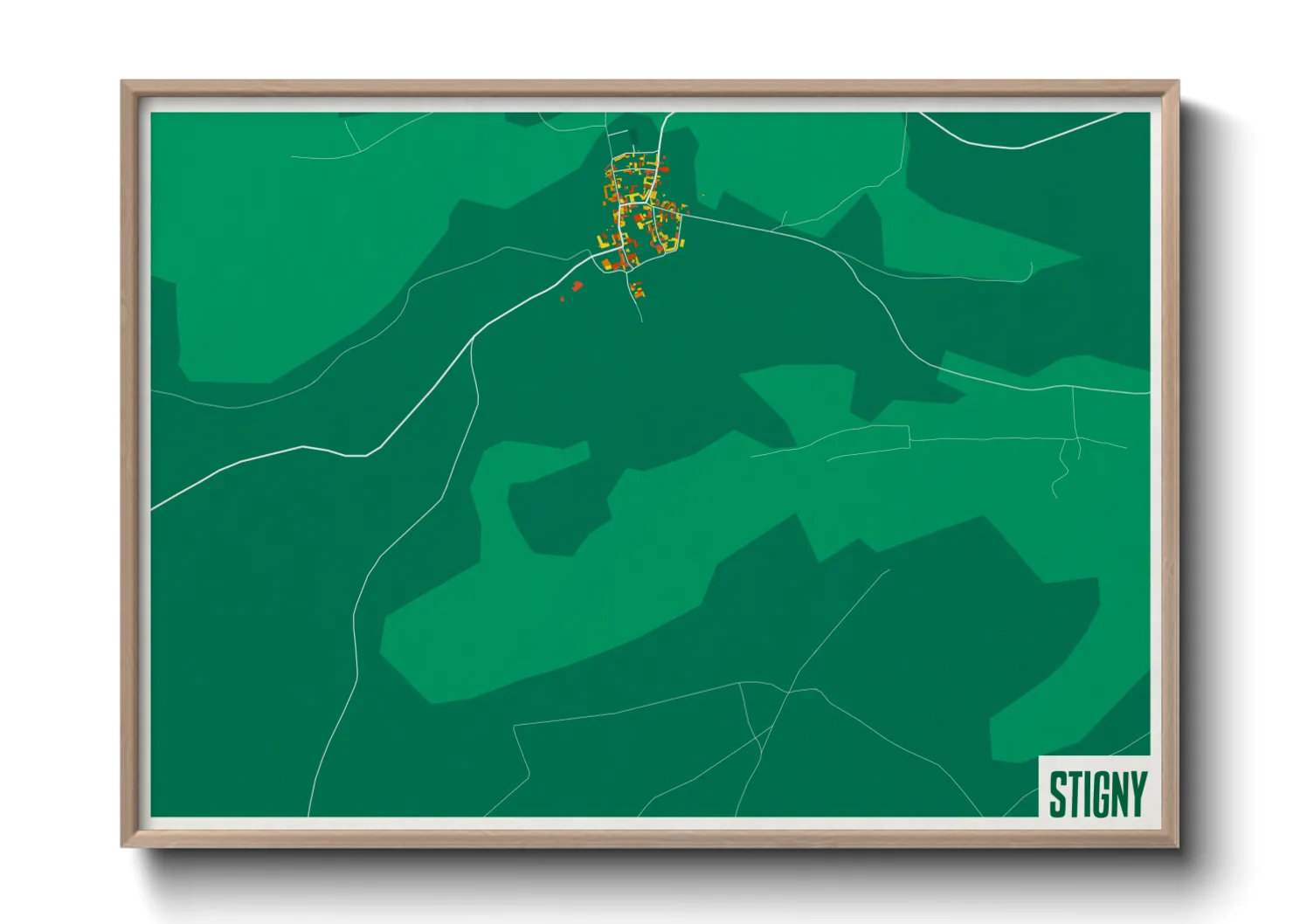 Une affiche de carte sur Stigny