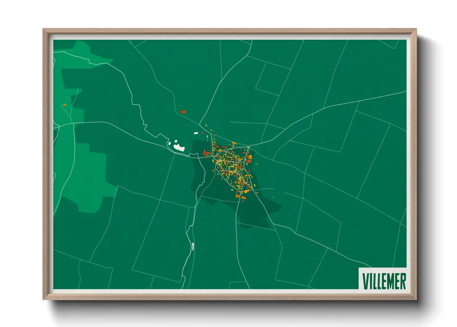 Une affiche de carte sur Villemer