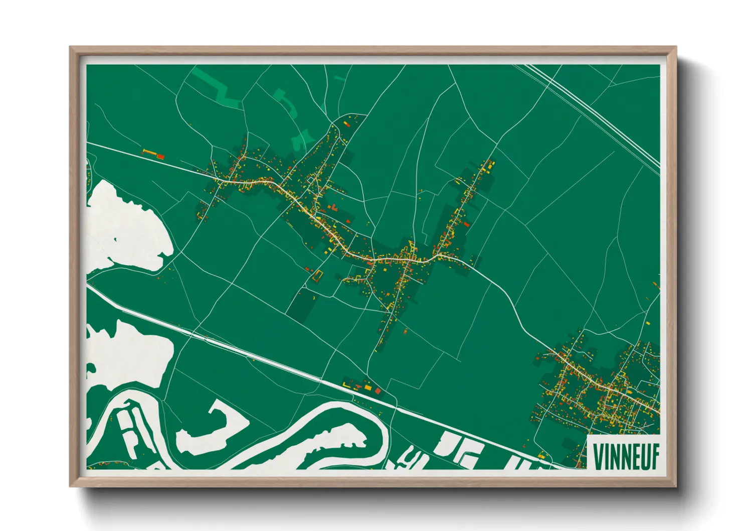 Une affiche de carte sur Vinneuf