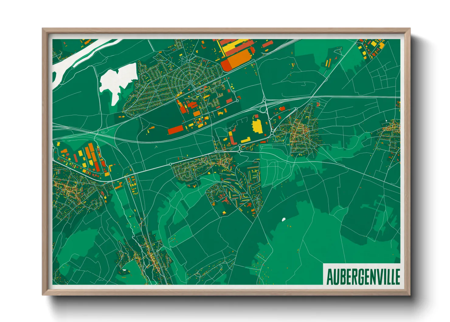 Une affiche de carte sur Aubergenville