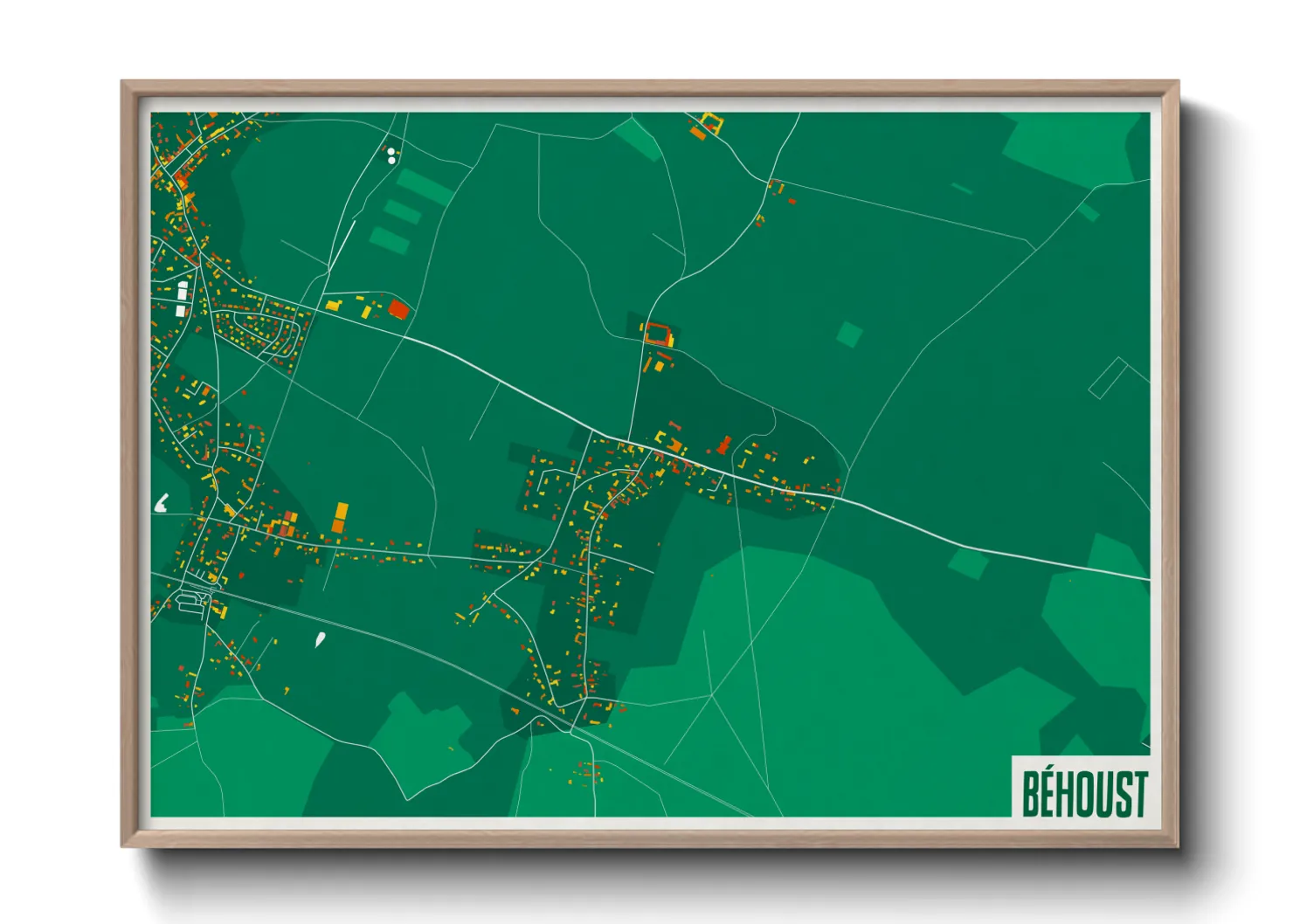 Une affiche de carte sur Béhoust