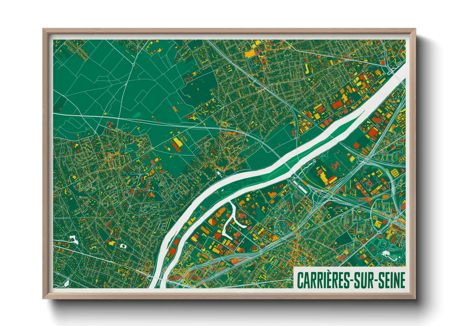Une affiche de carte sur Carrières-sur-Seine