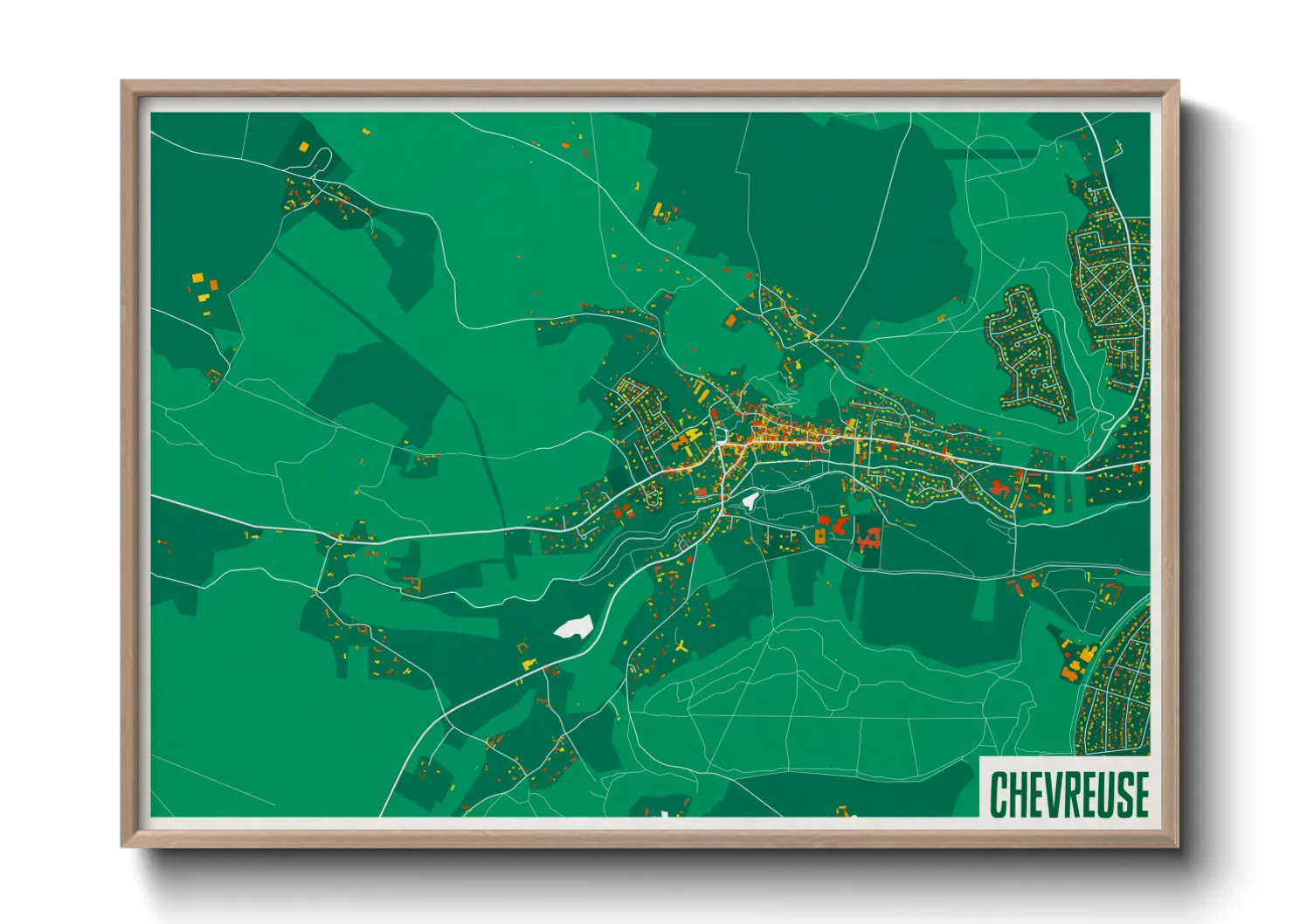 Une affiche de carte sur Chevreuse