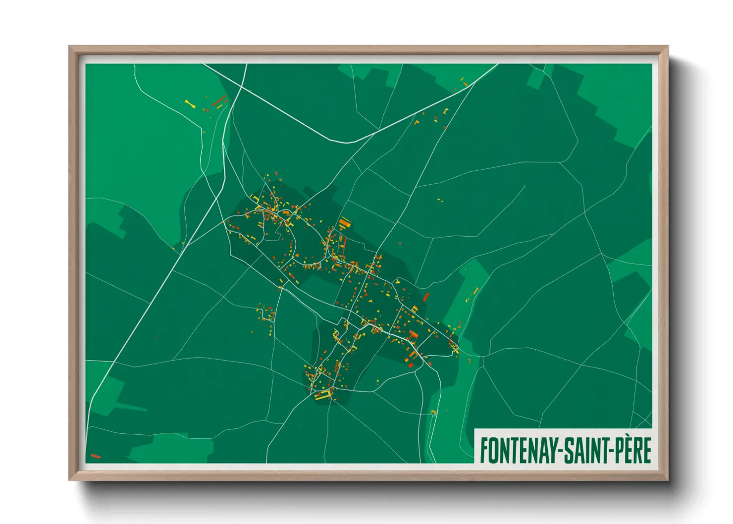 Une affiche de carte sur Fontenay-Saint-Père