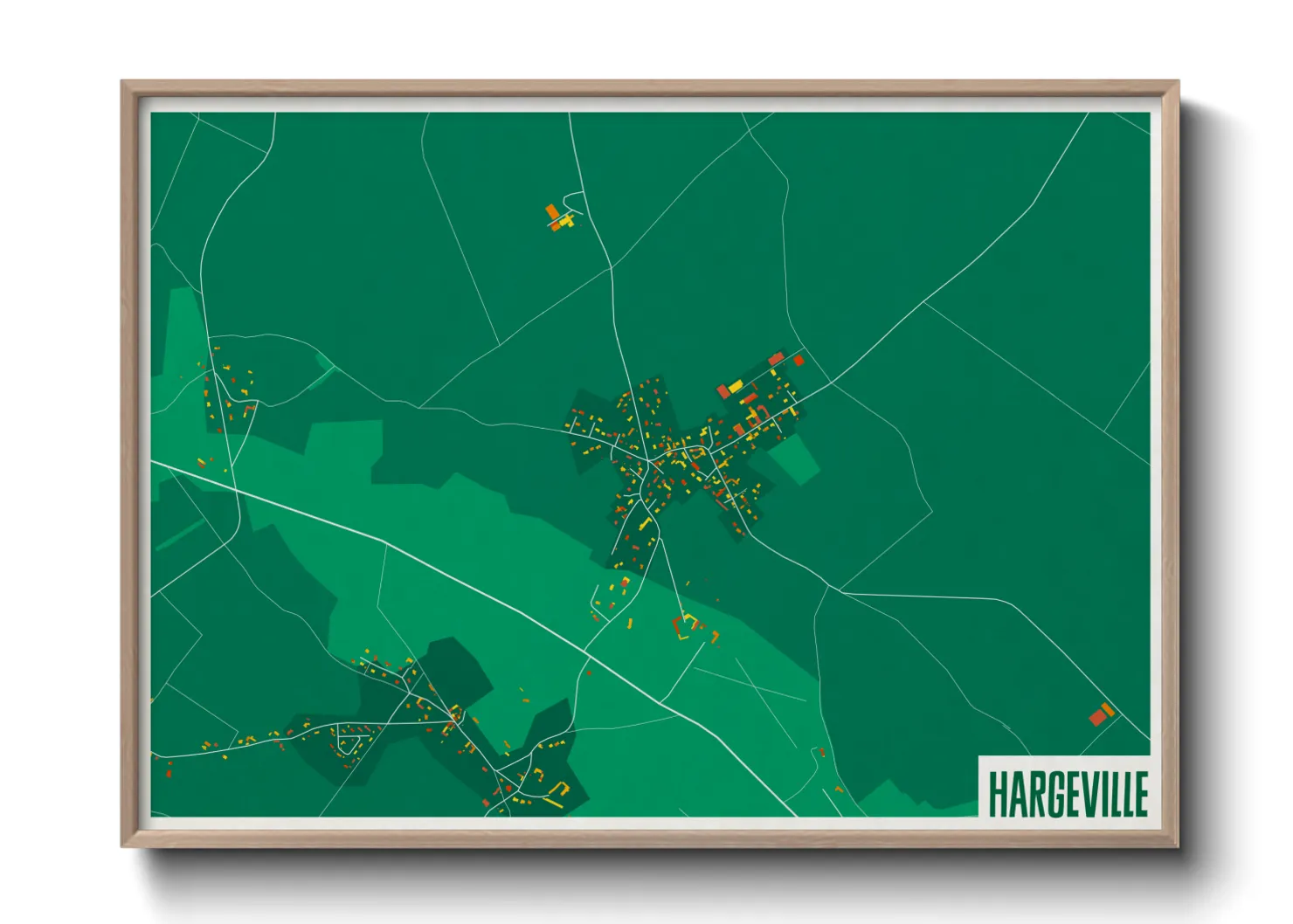 Une affiche de carte sur Hargeville