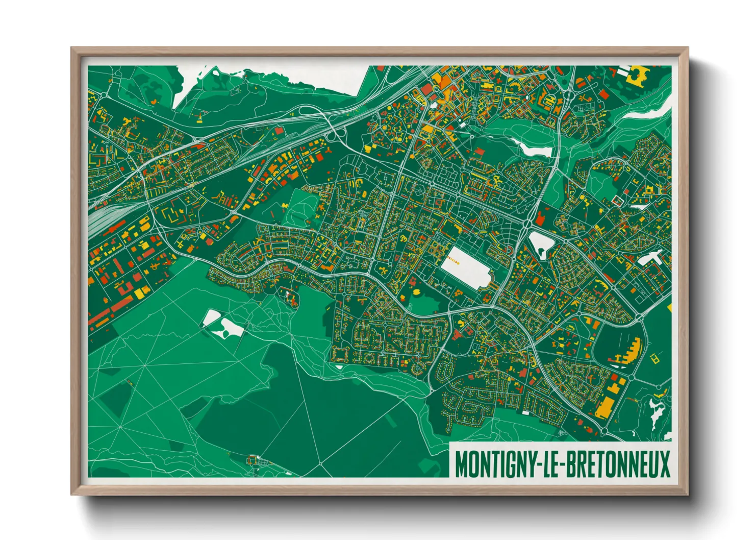 Une affiche de carte sur Montigny-le-Bretonneux