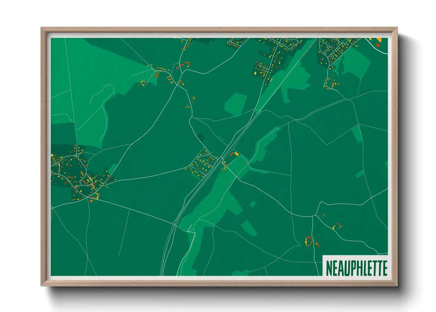 Une affiche de carte sur Neauphlette