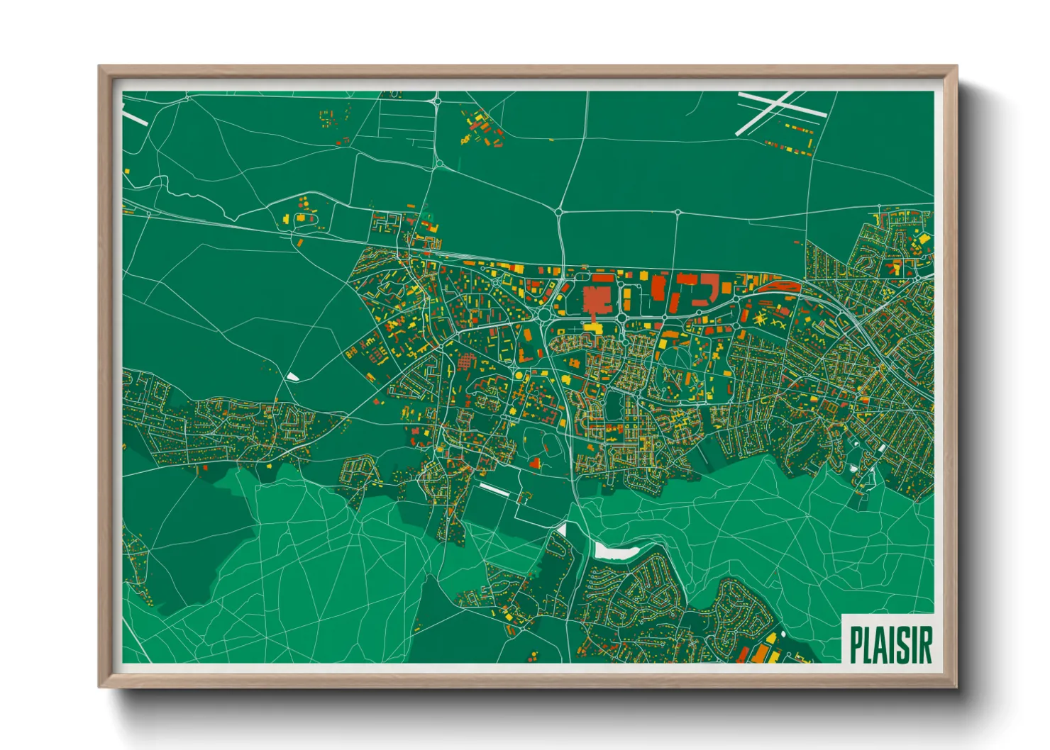 Une affiche de carte sur Plaisir