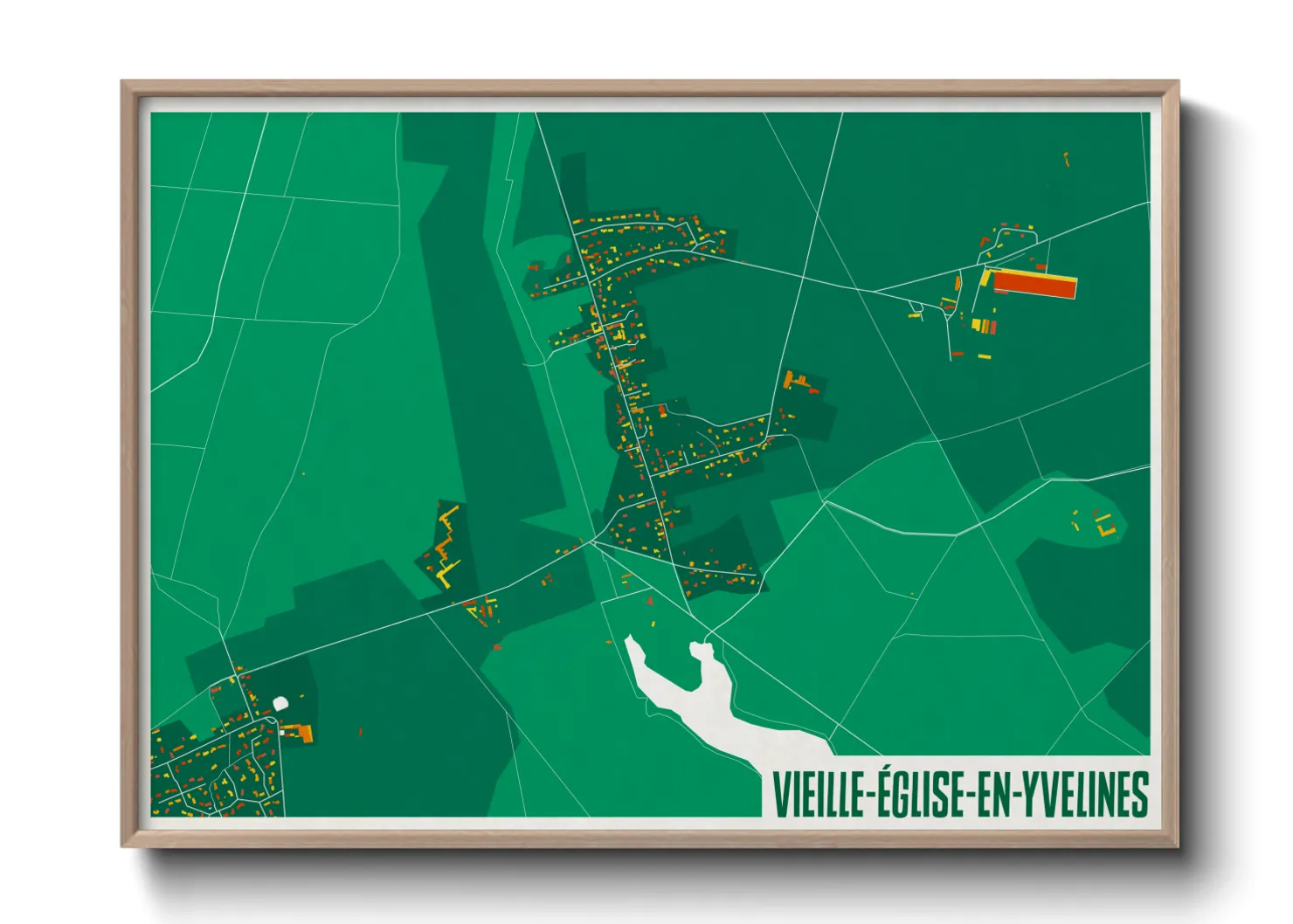 Une affiche de carte sur Vieille-Église-en-Yvelines