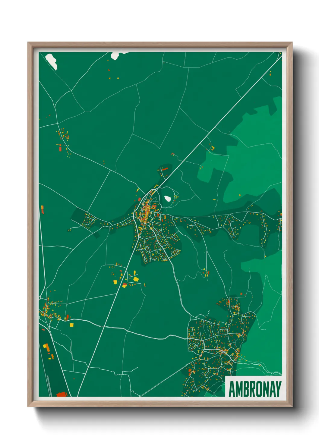 Une affiche de carte sur Ambronay