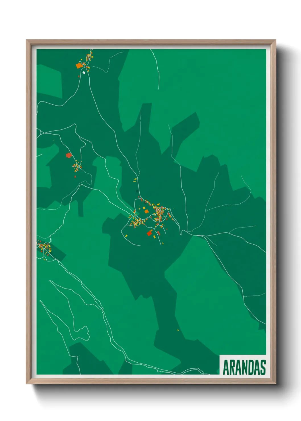 Une affiche de carte sur Arandas