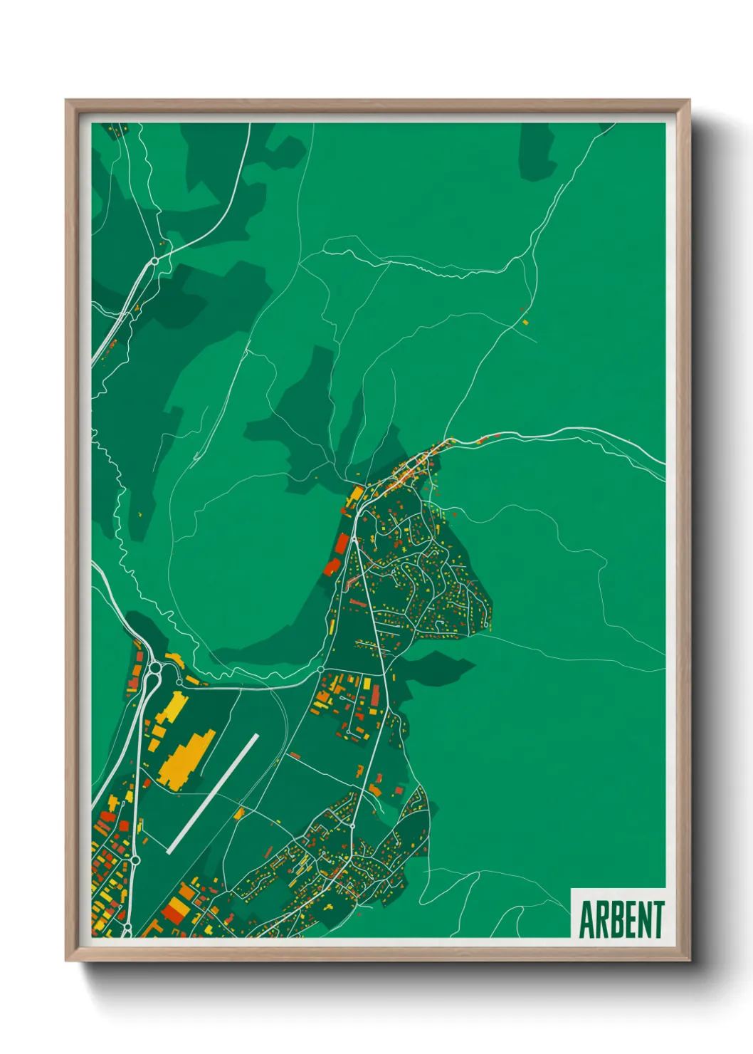 Une affiche de carte sur Arbent