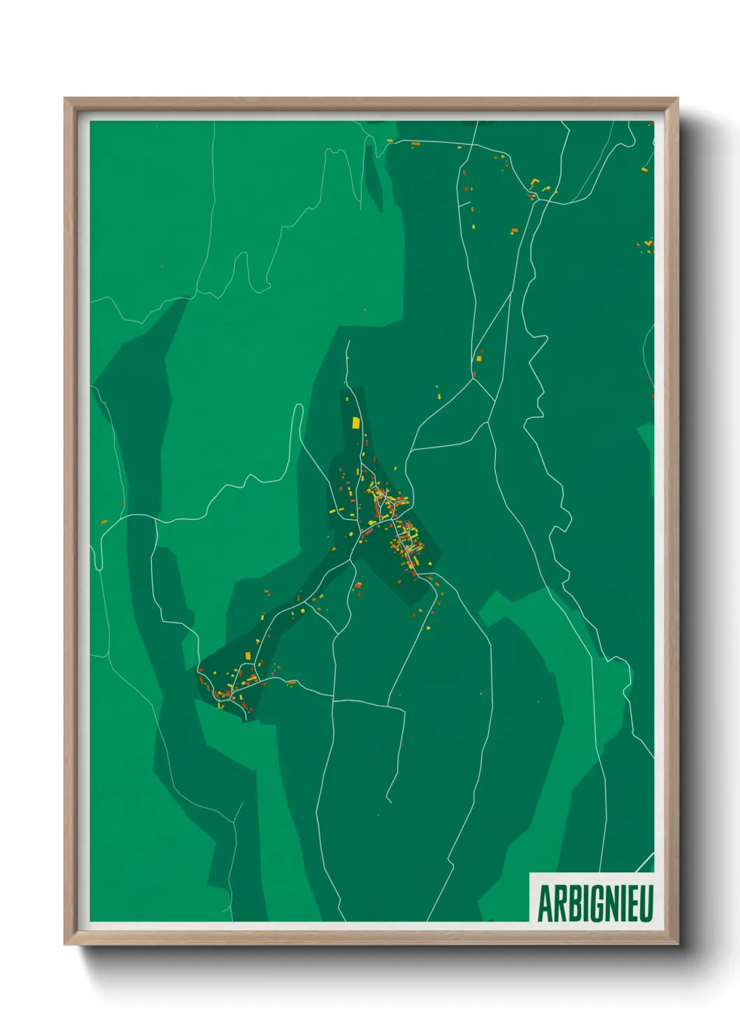 Une affiche de carte sur Arbignieu