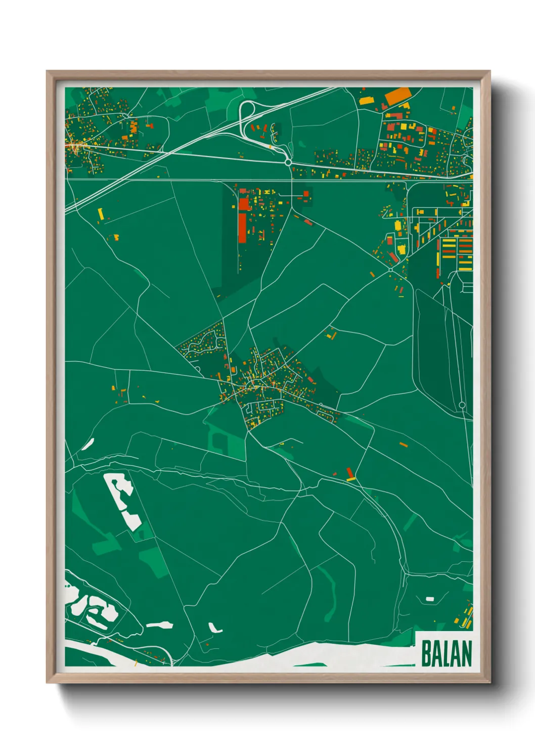 Une affiche de carte sur Balan