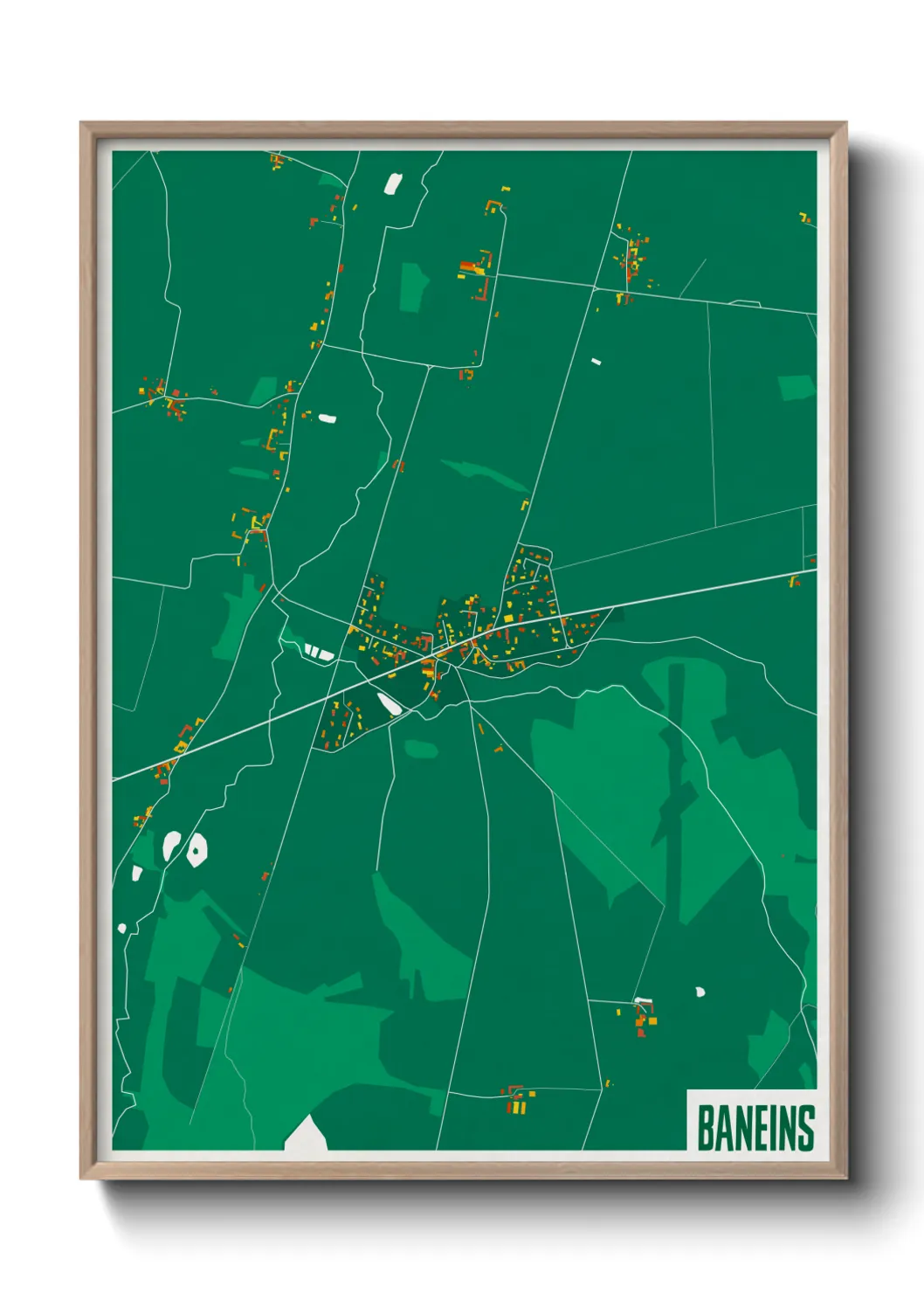 Une affiche de carte sur Baneins